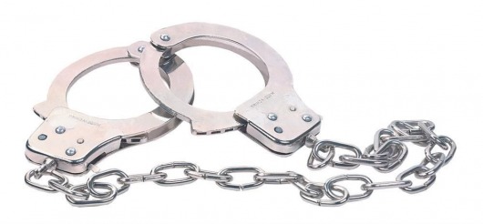 Наручники из металла с длинной цепочкой CHROME HANDCUFFS METAL HANDCUFFS W. KEY - NMC - купить с доставкой в Уфе