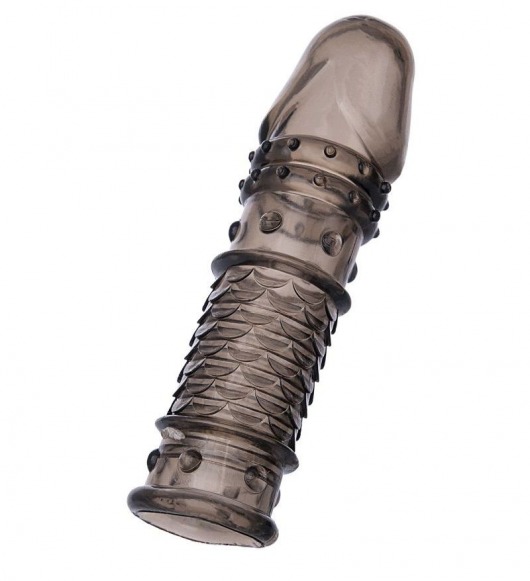 Дымчатая закрытая насадка ToyFa XLover с чешуйками и пупырышками - 13,5 см. - ToyFa - в Уфе купить с доставкой