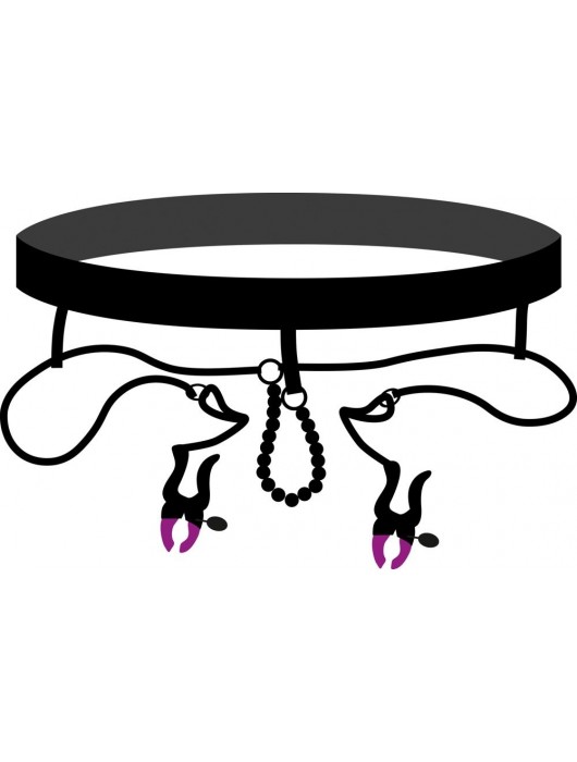 Трусики с зажимами для половых губ и бусинками для массажа промежности - Orion - купить с доставкой в Уфе