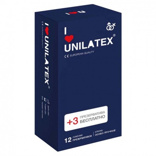 Ультрапрочные презервативы Unilatex Extra Strong - 12 шт. + 3 шт. в подарок - Unilatex - купить с доставкой в Уфе