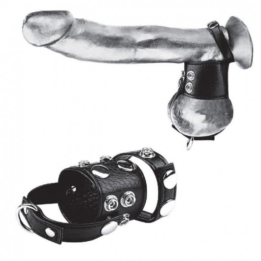 Утяжка на пенис и мошонку Cock Ring With 1.5  Ball Stretcher And Optional Weight Ring - BlueLine - купить с доставкой в Уфе