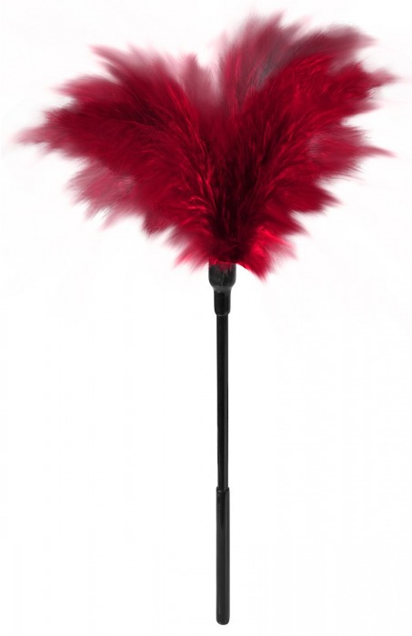Пластиковая метелочка с красными пёрышками Small Feather Tickler - 32 см. - Blush Novelties - купить с доставкой в Уфе
