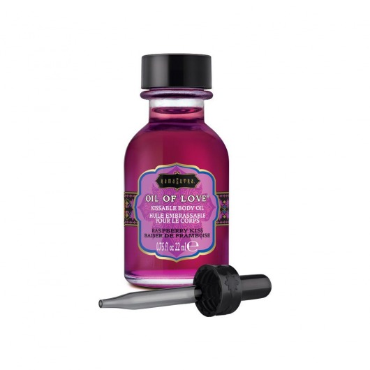 Масло для ласк с ароматом малины Oil of Love Raspberry Kiss - 22 мл. - Kama Sutra - купить с доставкой в Уфе