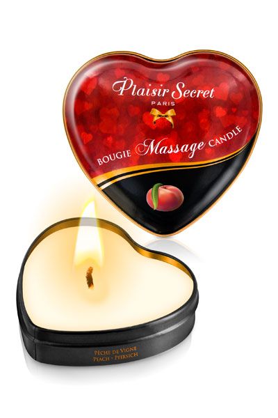 Массажная свеча с ароматом персика Bougie Massage Candle - 35 мл. - Plaisir Secret - купить с доставкой в Уфе