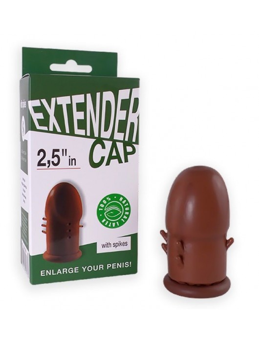 Коричневый латексный удлинитель пениса 2.5 in с шипиками - Sitabella - в Уфе купить с доставкой