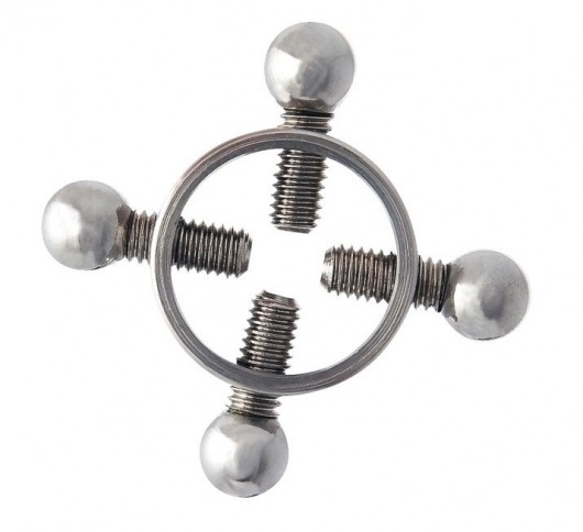 Серебристые зажимы для сосков на винтах - ToyFa - купить с доставкой в Уфе