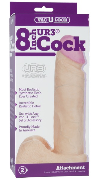 Ультрареалистичная насадка для трусиков Vac-U-Lock 8  ULTRASKYN Cock - 20,57 см. - Doc Johnson - купить с доставкой в Уфе