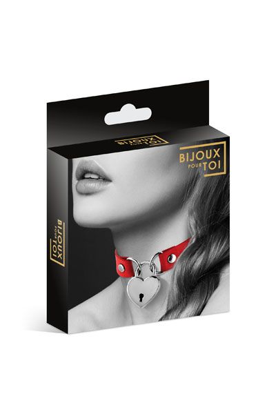 Красный чокер с замком в форме сердца - Bijoux Pour Toi - купить с доставкой в Уфе