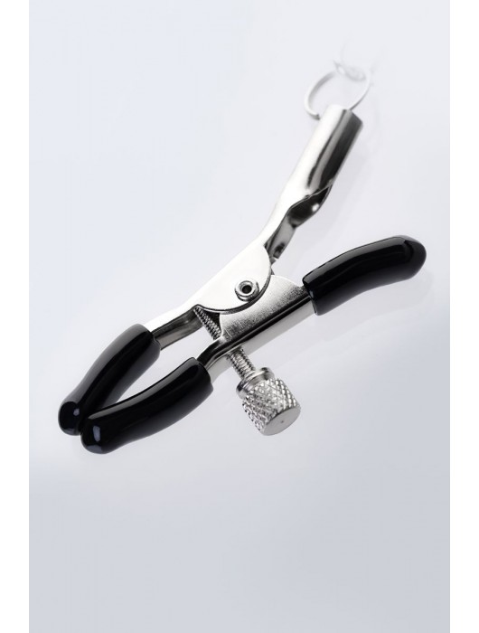 Серебристо-чёрные зажимы для сосков с кольцом для пениса TOYFA Metal - ToyFa - купить с доставкой в Уфе