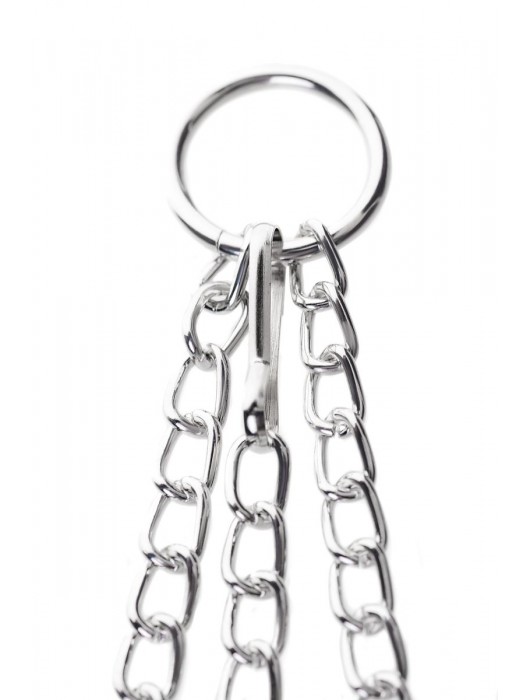 Серебристо-чёрные зажимы для сосков с кольцом для пениса TOYFA Metal - ToyFa - купить с доставкой в Уфе