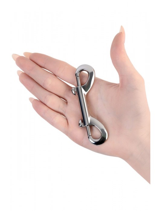 Серебристый двухсторонний карабин TOYFA Metal - ToyFa - купить с доставкой в Уфе